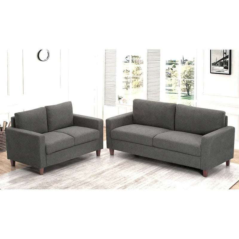 Transitional Upholstered 2 Peice Living Room Sofa Set
