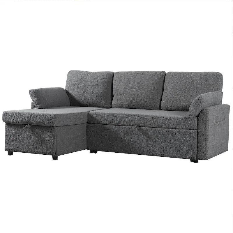 Pull Out Sofa Bed with Storage Chaise L Shape Sectional Sofa Bed