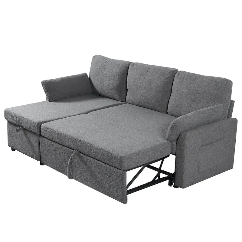 Pull Out Sofa Bed with Storage Chaise L Shape Sectional Sofa Bed
