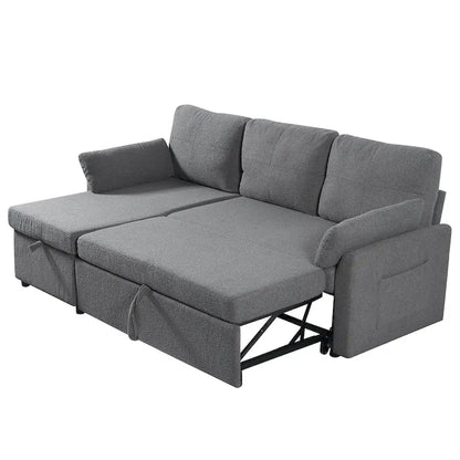 Pull Out Sofa Bed with Storage Chaise L Shape Sectional Sofa Bed