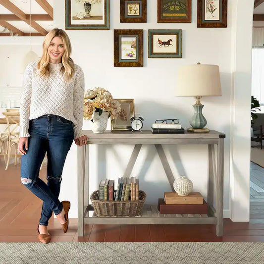 VredHom A-frame Console Table with Display Shelf