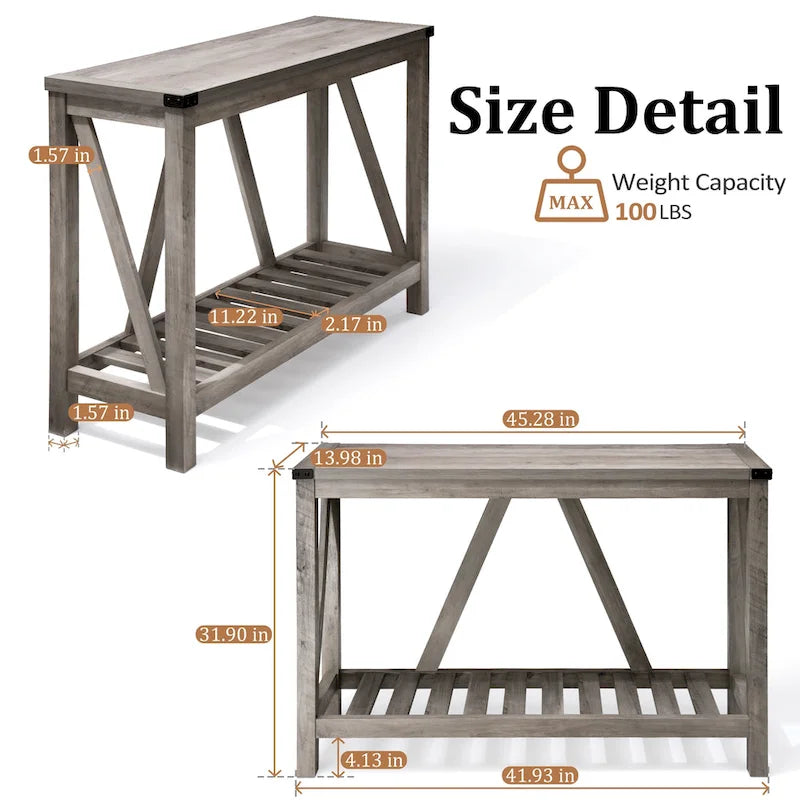 VredHom A-frame Console Table with Display Shelf