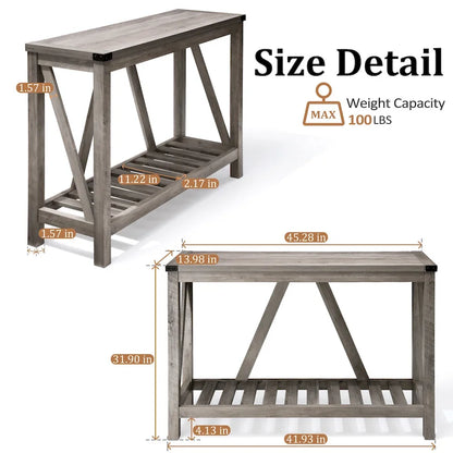 VredHom A-frame Console Table with Display Shelf