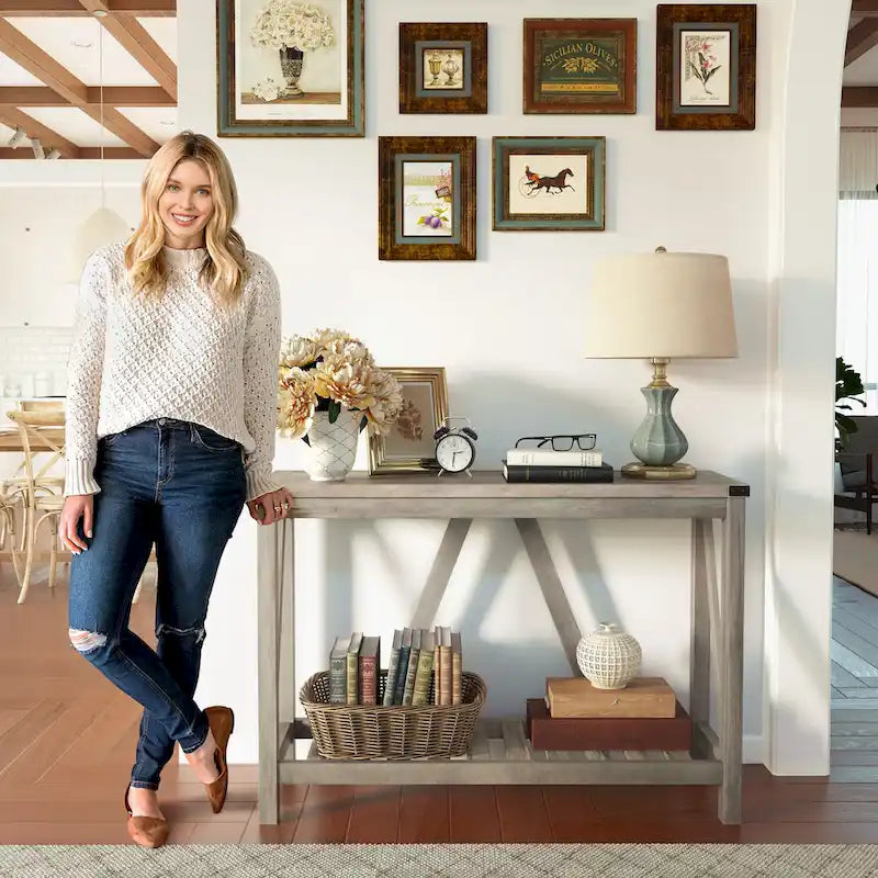 VredHom A-frame Console Table with Display Shelf