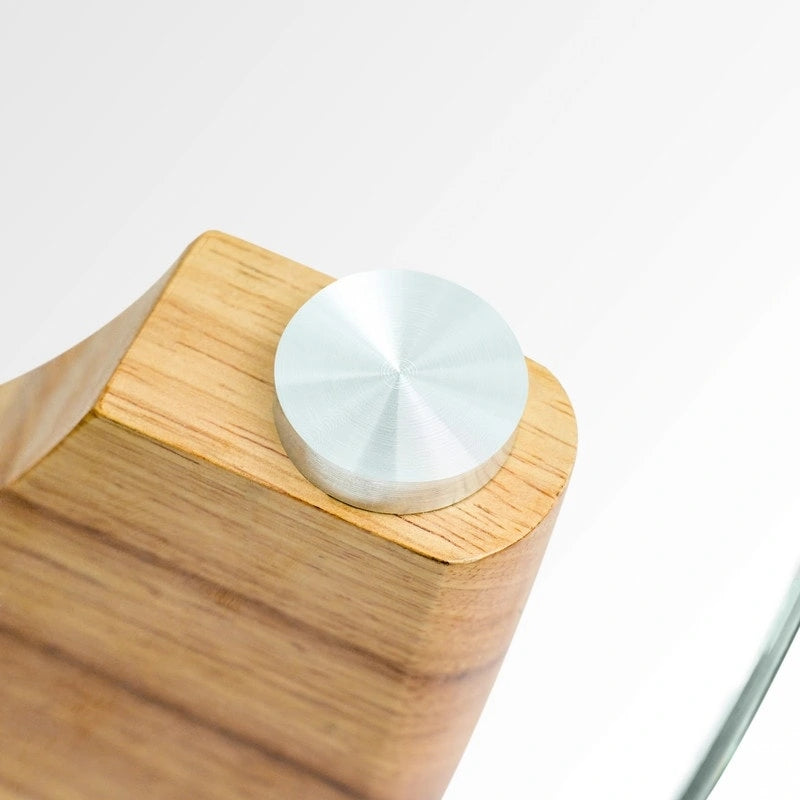 Round Glass Top Coffee Table Solid Wood - 35.435.416