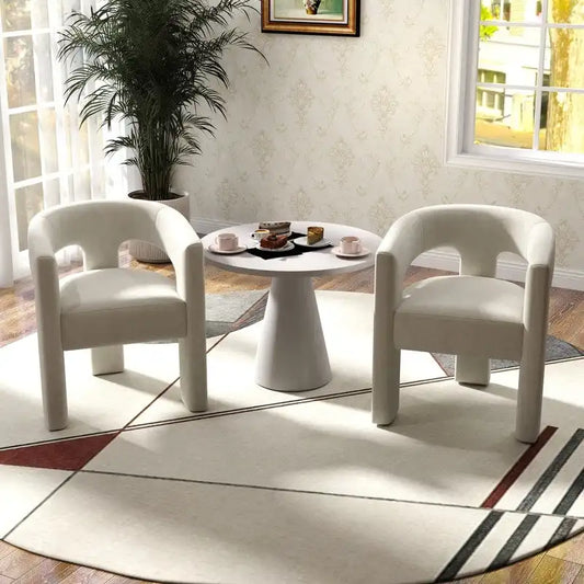 SEYNAR Modern Glam Velvet Upholstered Dining Chair, Open-Back Accent Chair Set of 2