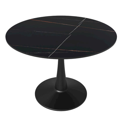 LeisureMod Round Dining Table 40 Sintered Stone Tabletop