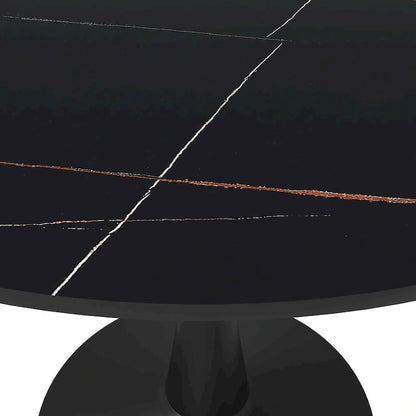 LeisureMod Round Dining Table 40 Sintered Stone Tabletop