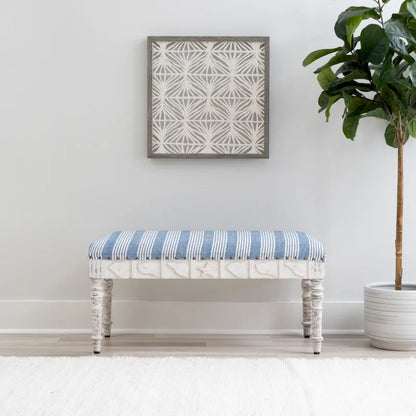 Barlow Upholstered Wood Seashell Entryway Bench