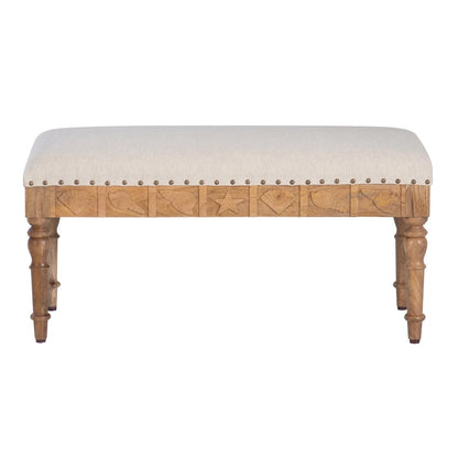 Barlow Upholstered Wood Seashell Entryway Bench