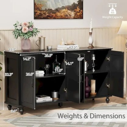 Sideboard Kitchen Buffet Coffee Bar Cabinet Accent Storage Cabinet Server Table