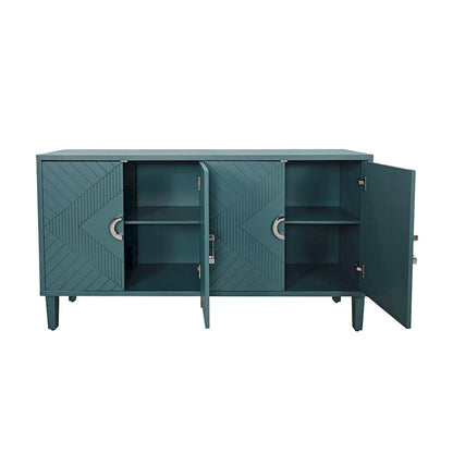 Unique Stylish 4-Door Storage Cabinet with Pine Legs Sideboard Buffets