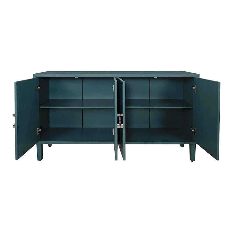Unique Stylish 4-Door Storage Cabinet with Pine Legs Sideboard Buffets