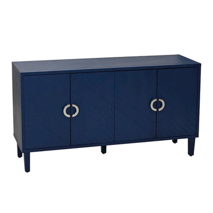 Unique Stylish 4-Door Storage Cabinet with Pine Legs Sideboard Buffets