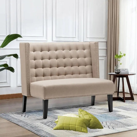 Settee couch,Modern Loveseat Settee Bench Sofa 2-Seat Sofa Couch Tufted Love Seat Dining Bench with Nail Head for Living Room