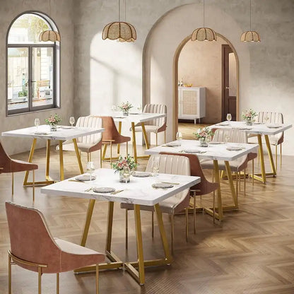 Square Dining Table for 4, 31.5 Industrial Dinner Table for Small Space