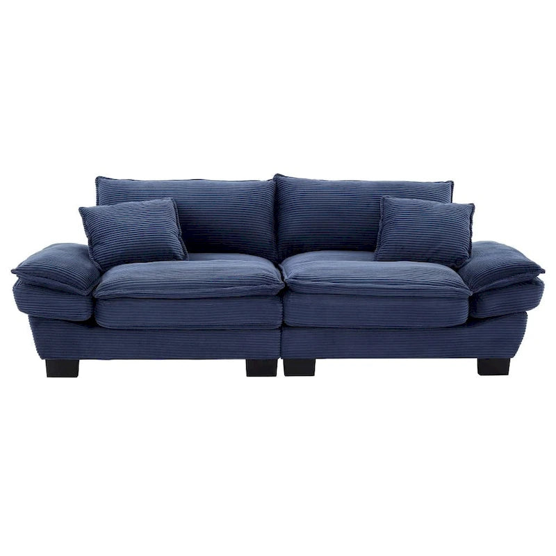 Corduroy Upholstered Deep Seat Sofa