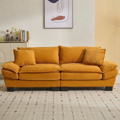 Corduroy Upholstered Deep Seat Sofa