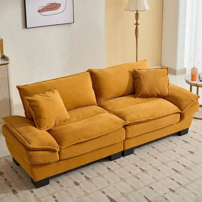 Corduroy Upholstered Deep Seat Sofa