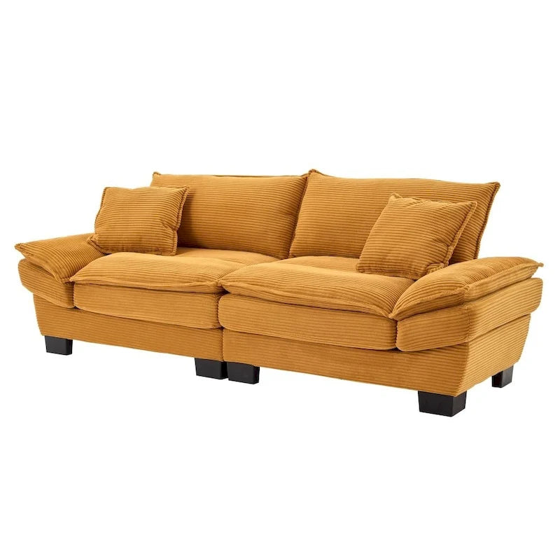Corduroy Upholstered Deep Seat Sofa