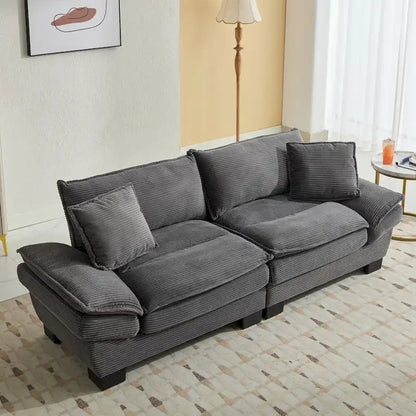 Corduroy Upholstered Deep Seat Sofa