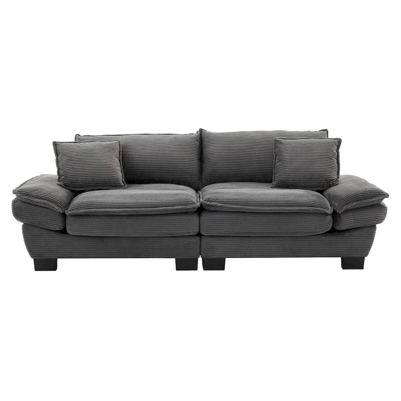 Corduroy Upholstered Deep Seat Sofa