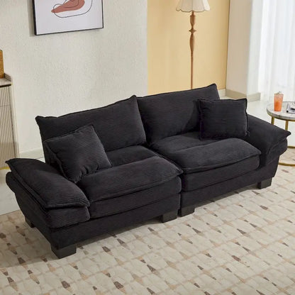 Corduroy Upholstered Deep Seat Sofa