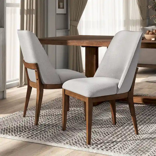 Furniture of America Leopold Rounded Solid Wood Dining Chairs (Set of 2)