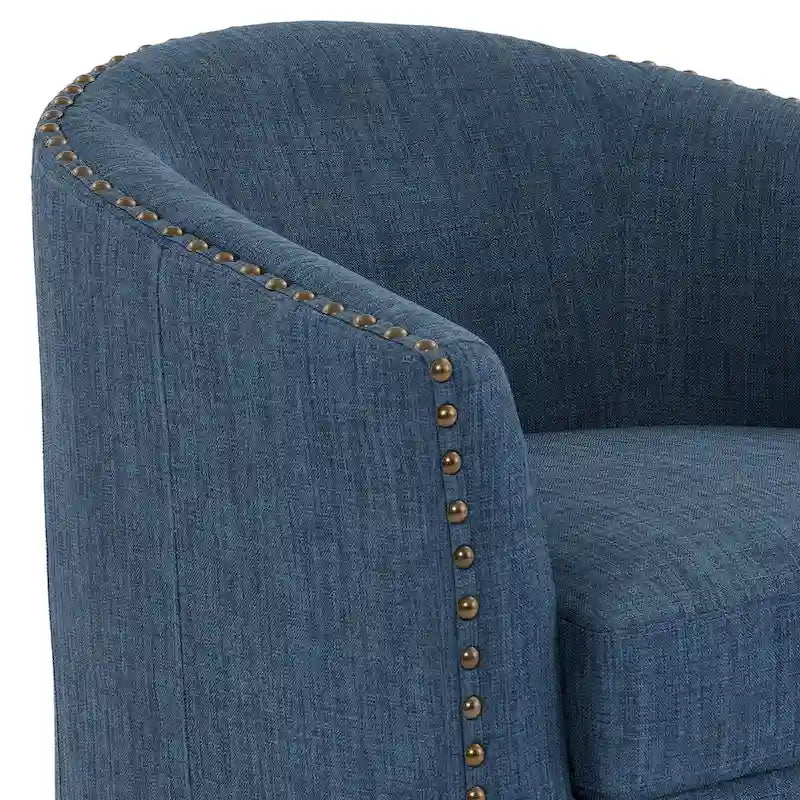 Nailhead Trim Upholstered Swivel Accent Chairs Set of 2