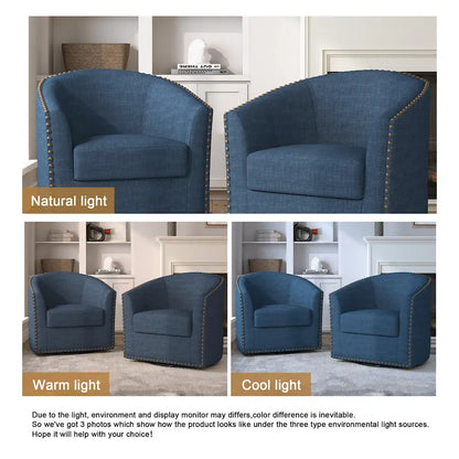 Nailhead Trim Upholstered Swivel Accent Chairs Set of 2