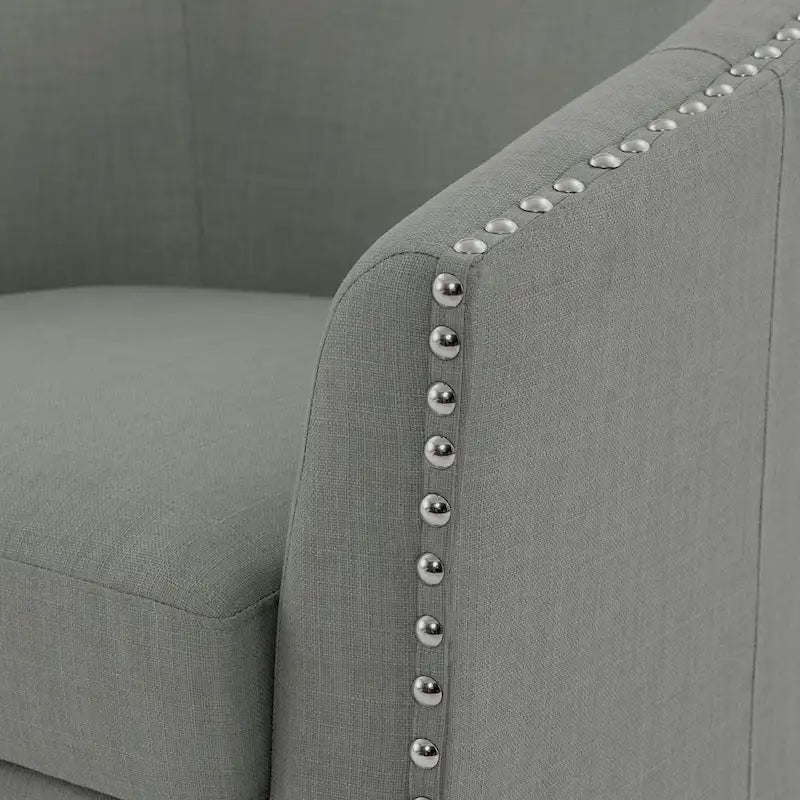 Nailhead Trim Upholstered Swivel Accent Chairs Set of 2