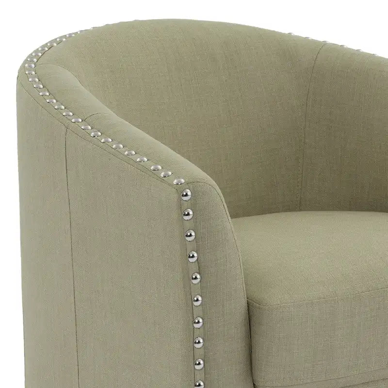 Nailhead Trim Upholstered Swivel Accent Chairs Set of 2